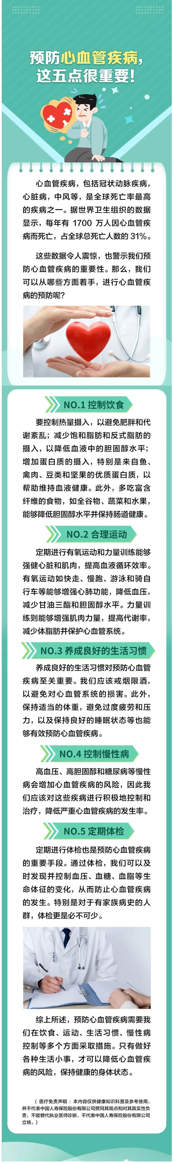 预防心血管疾病，这五点很重要！
