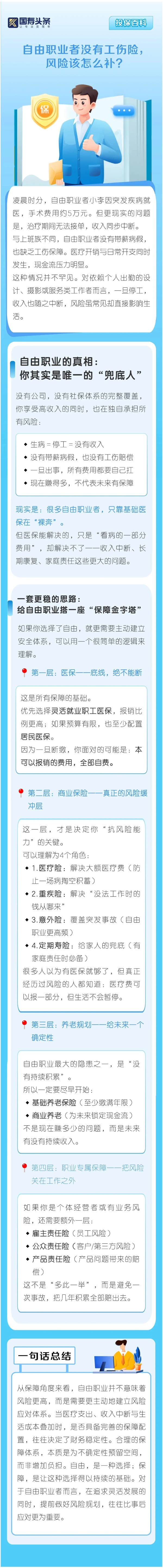 自由职业者没有工伤险，风险如何补？
